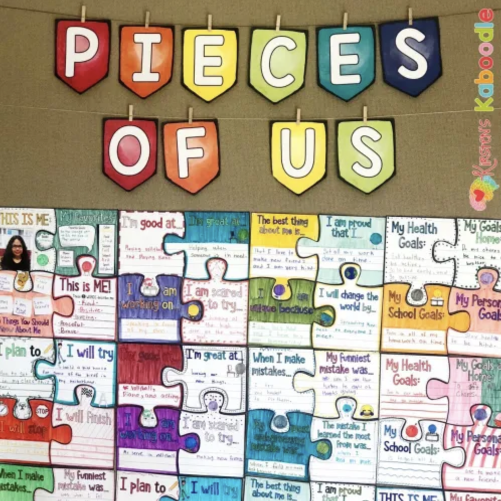 Pieces of us back to school bulletin board ideas